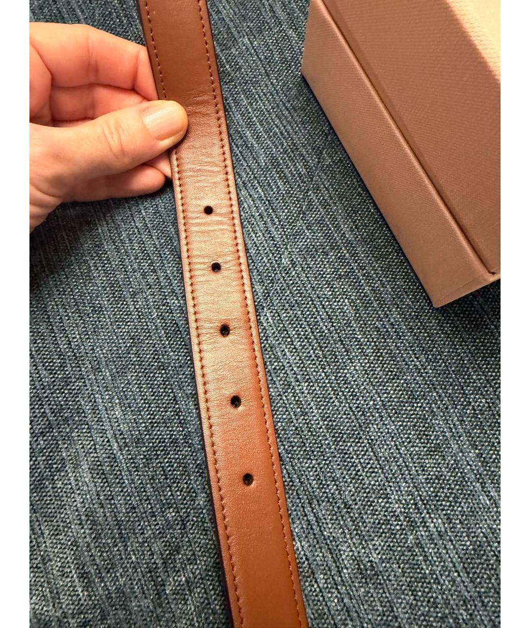 MIU MIU Коричневый кожаный ремень, фото 2