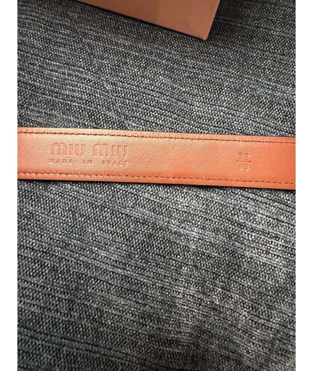 MIU MIU Коричневый кожаный ремень, фото 4