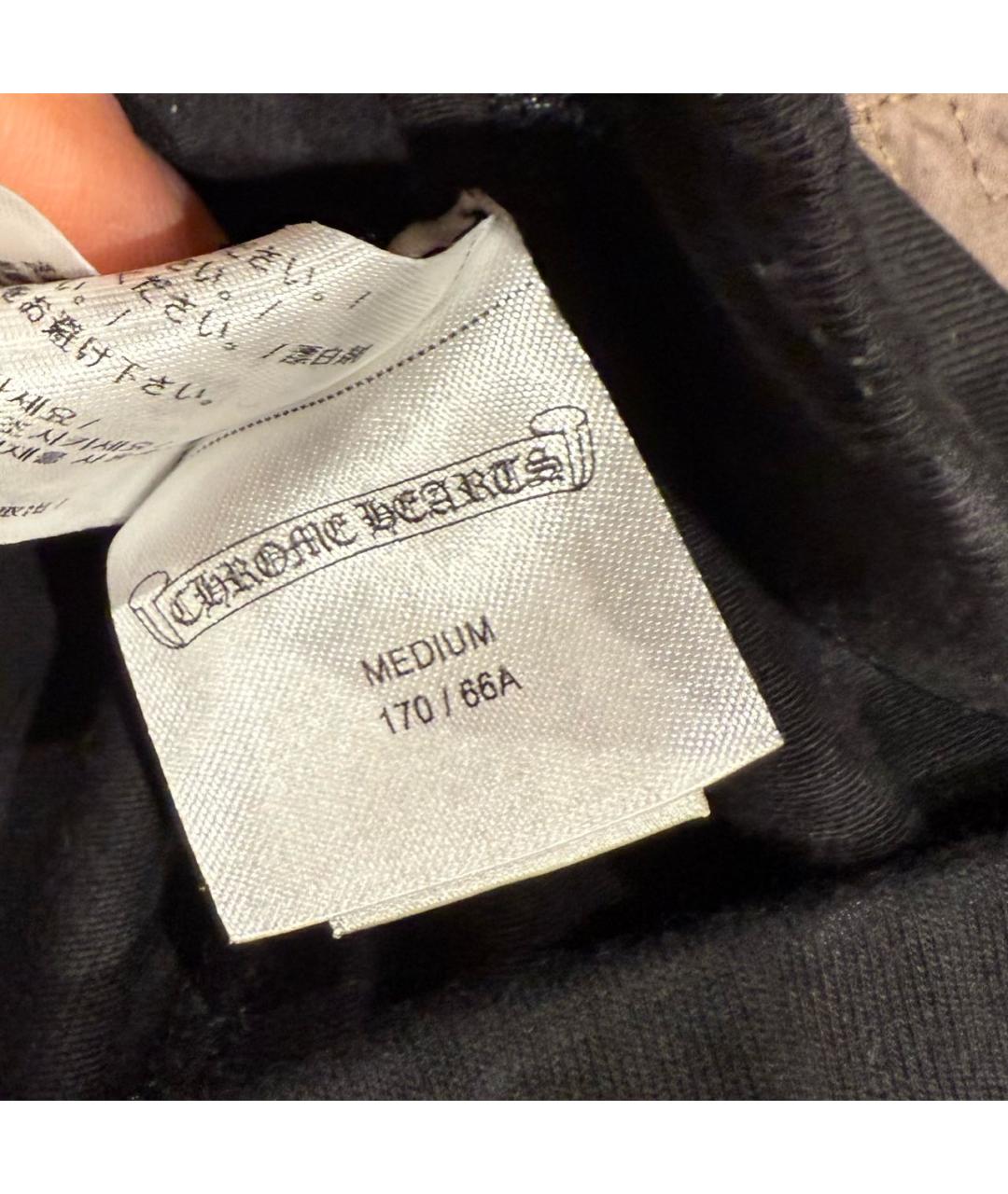 CHROME HEARTS Черные хлопковые леггинсы и велосипедки, фото 5