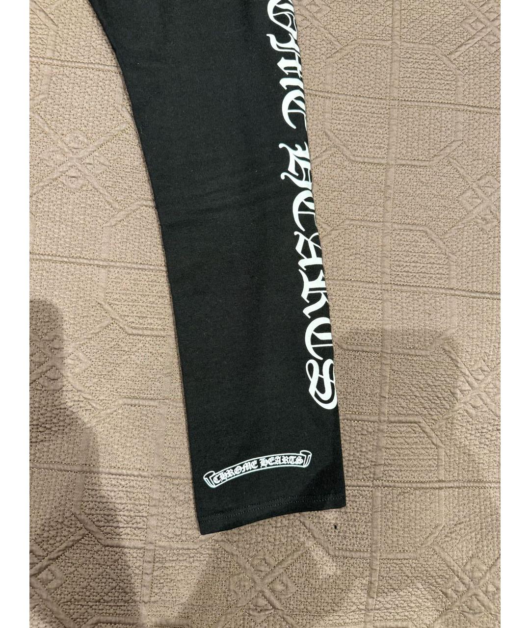 CHROME HEARTS Черные хлопковые леггинсы и велосипедки, фото 4