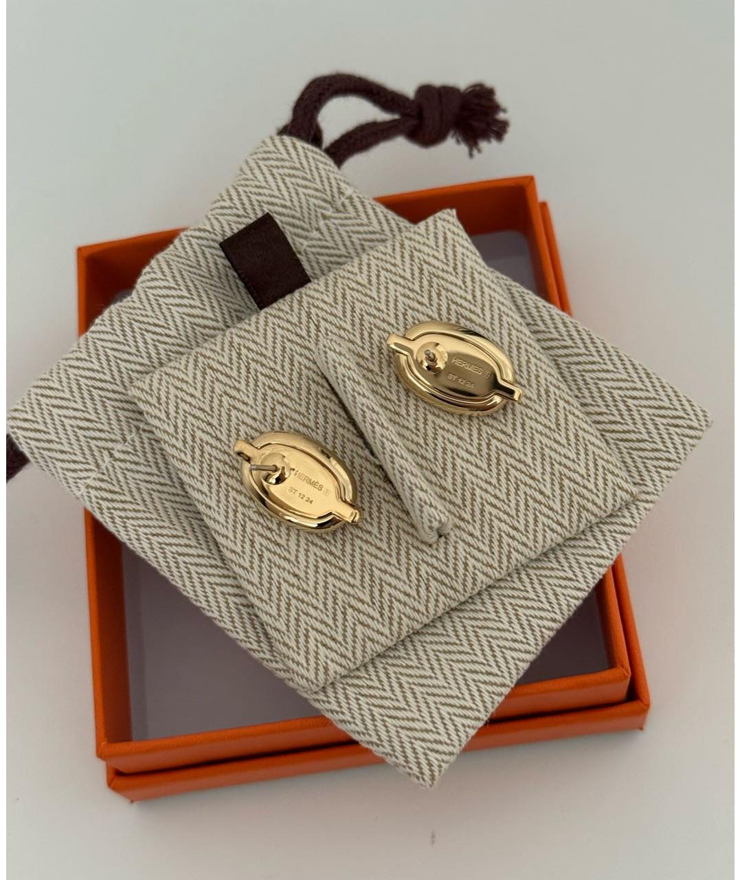 HERMES Красные металлические серьги, фото 2