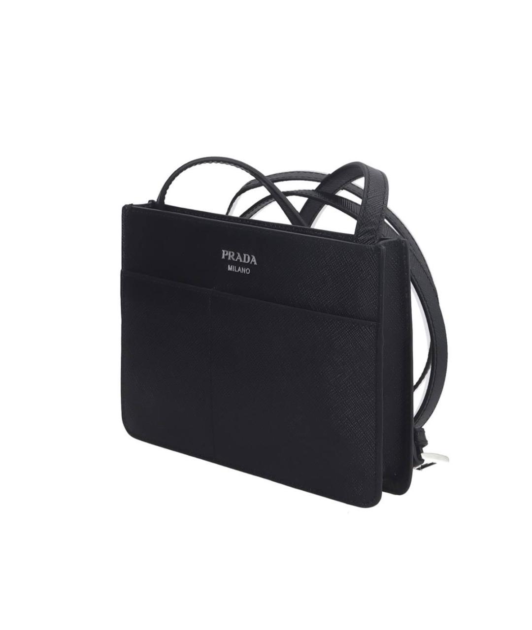PRADA Черная кожаная сумка на плечо, фото 2