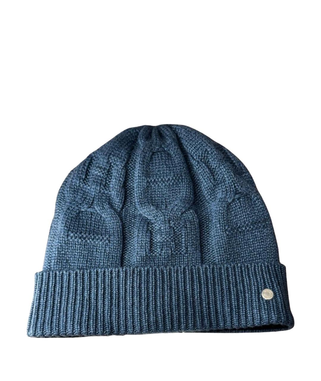 HERMES Темно-синяя кашемировая шапка, фото 1