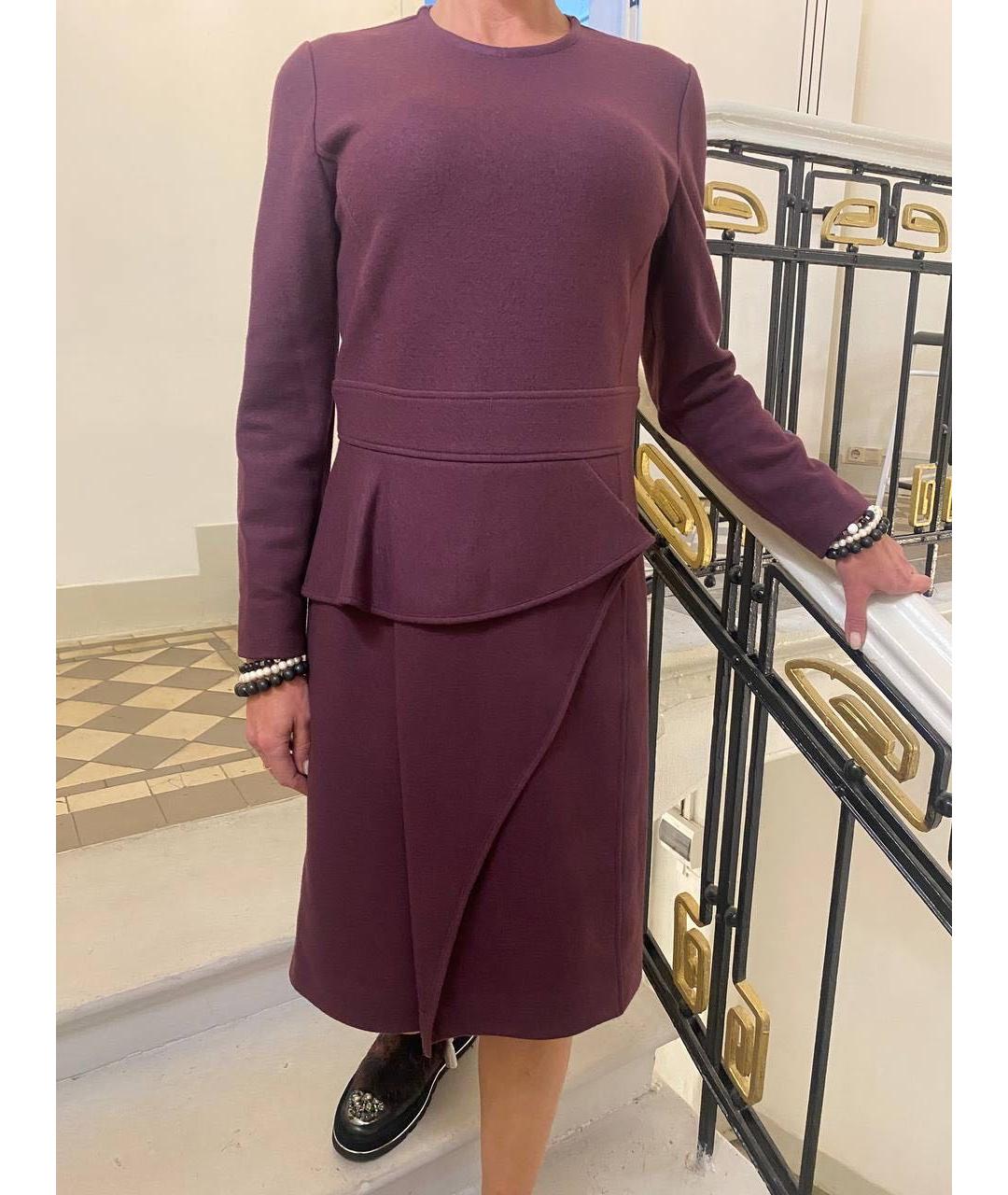 FERRAGAMO Фиолетовое шерстяное повседневное платье, фото 4