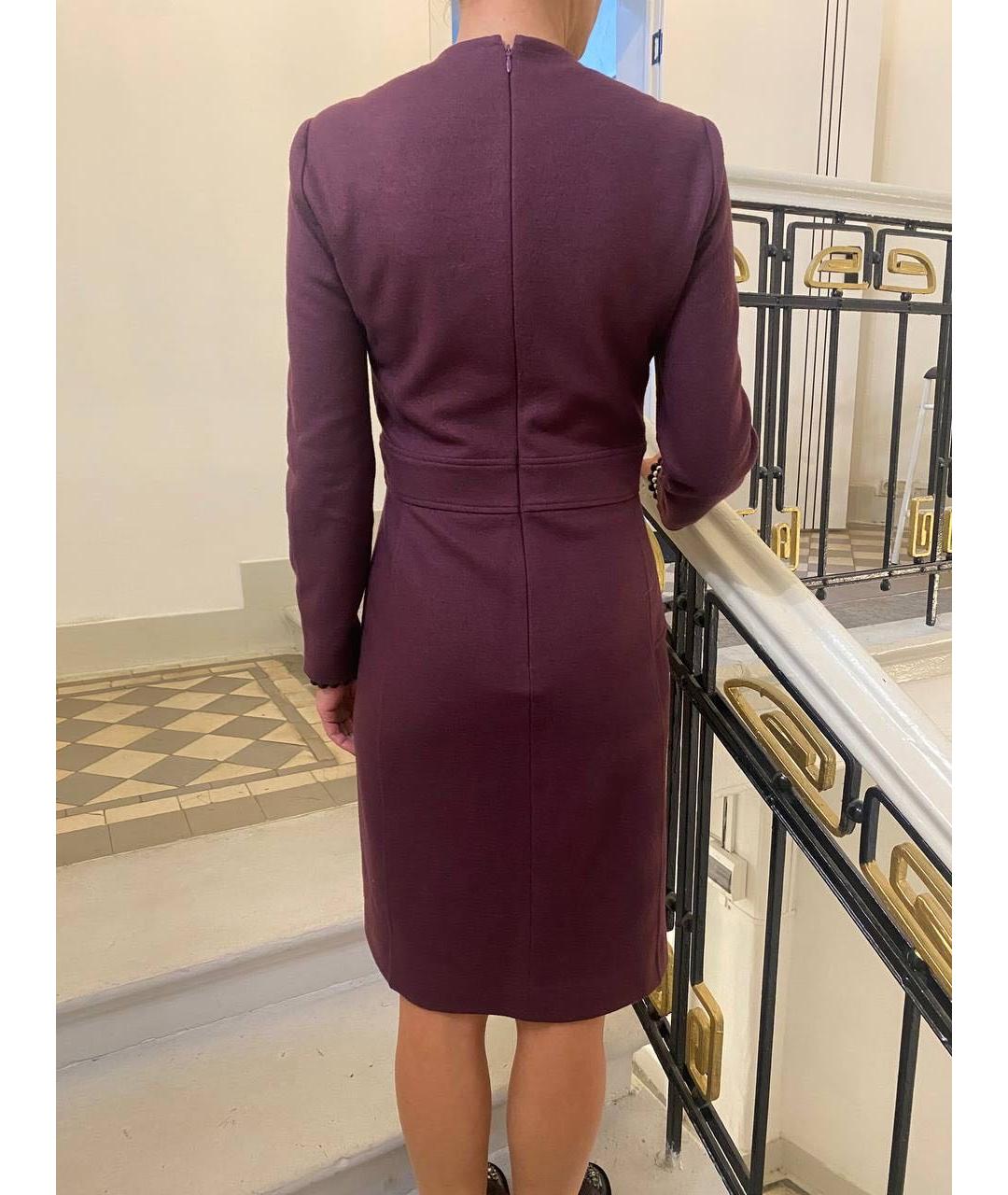 FERRAGAMO Фиолетовое шерстяное повседневное платье, фото 5
