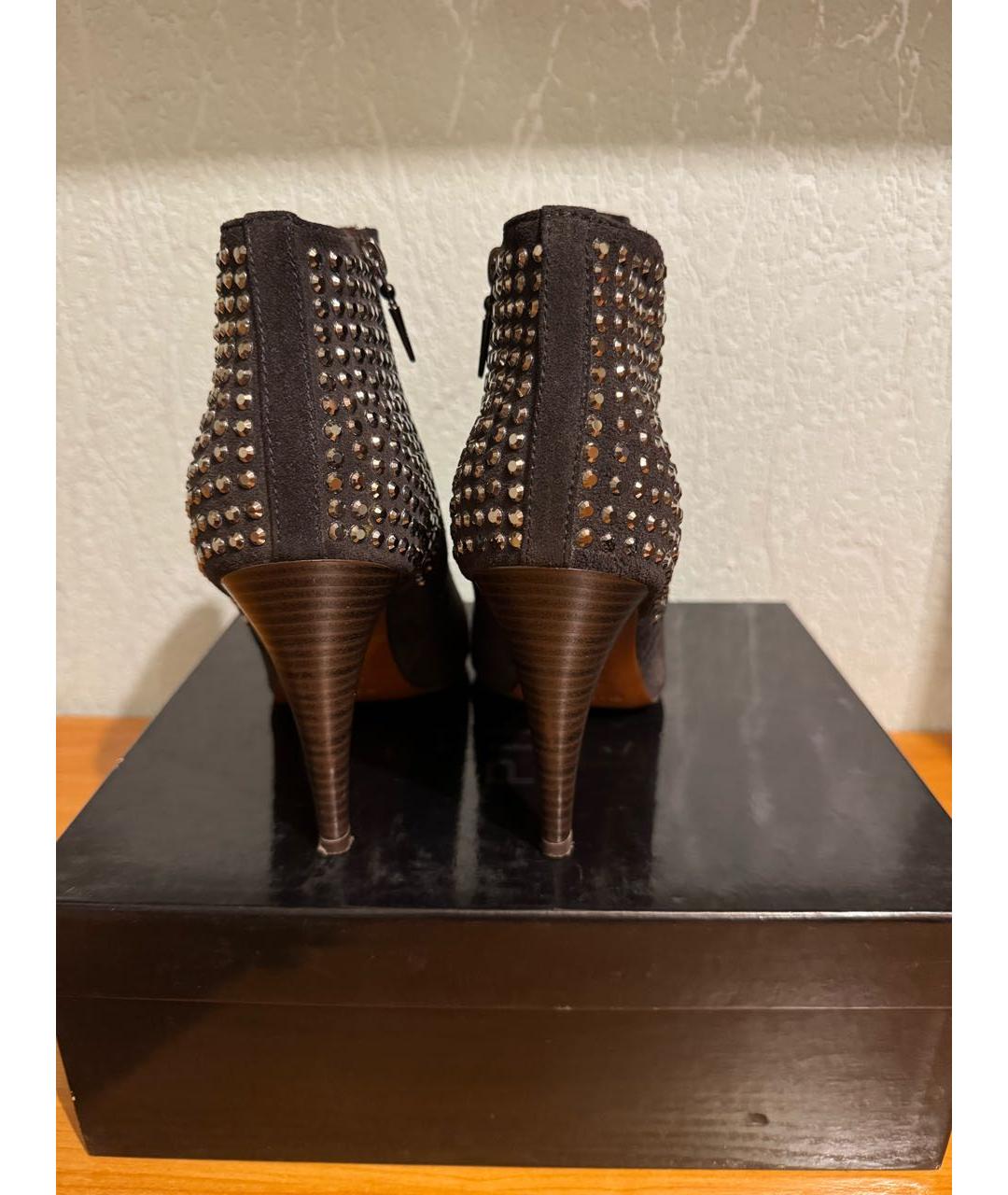 PINKO Антрацитовые замшевые ботильоны, фото 4