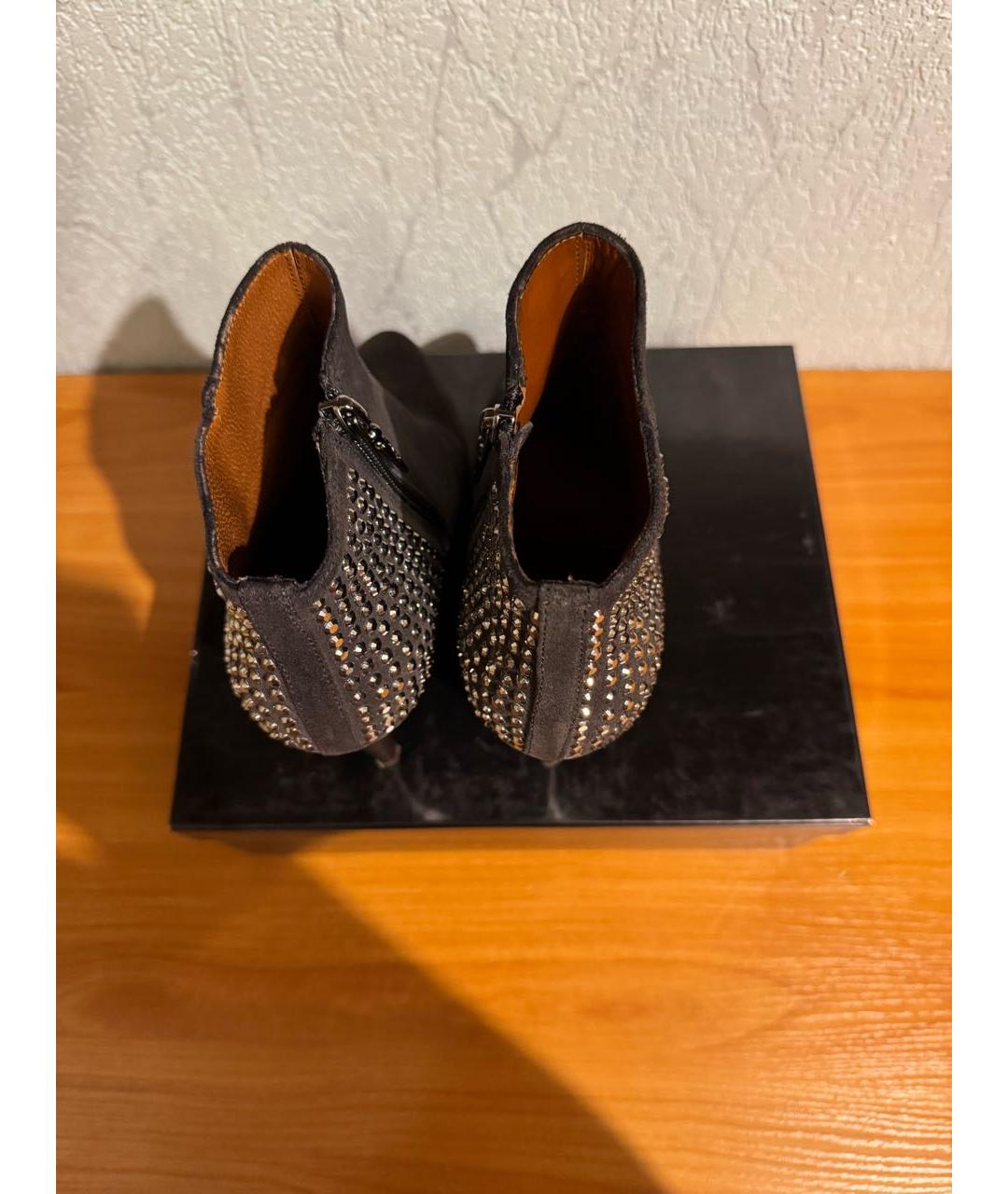 PINKO Антрацитовые замшевые ботильоны, фото 3