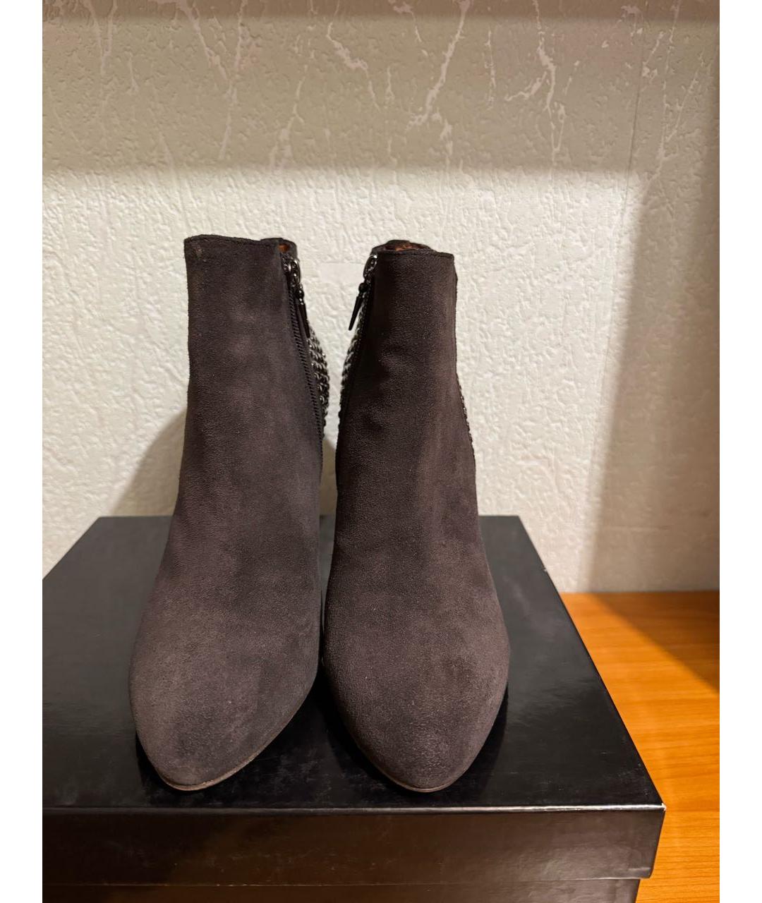 PINKO Антрацитовые замшевые ботильоны, фото 2
