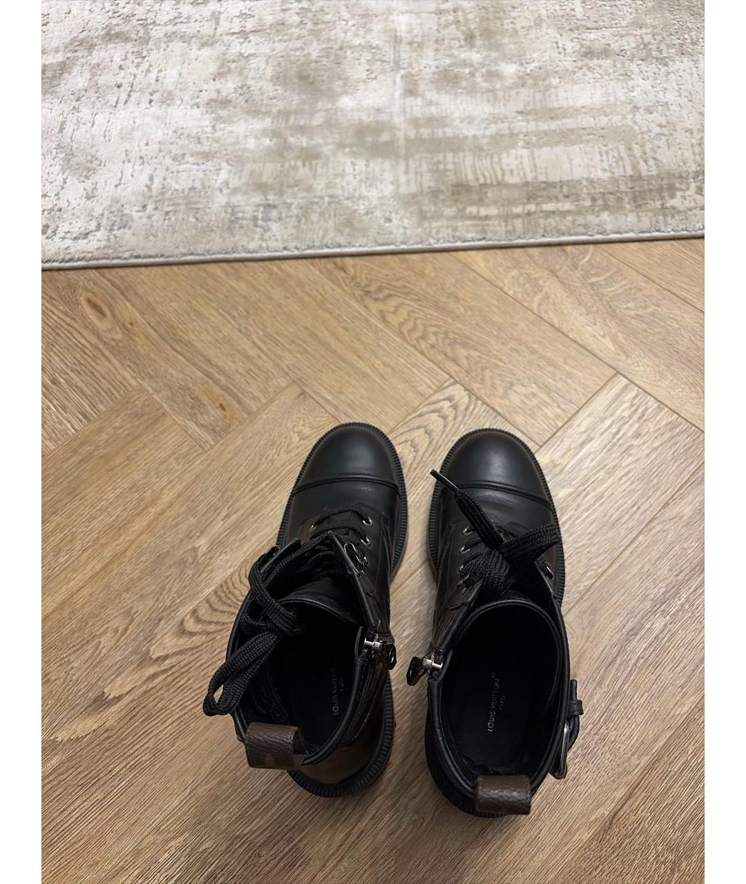 LOUIS VUITTON Черные кожаные ботинки, фото 3