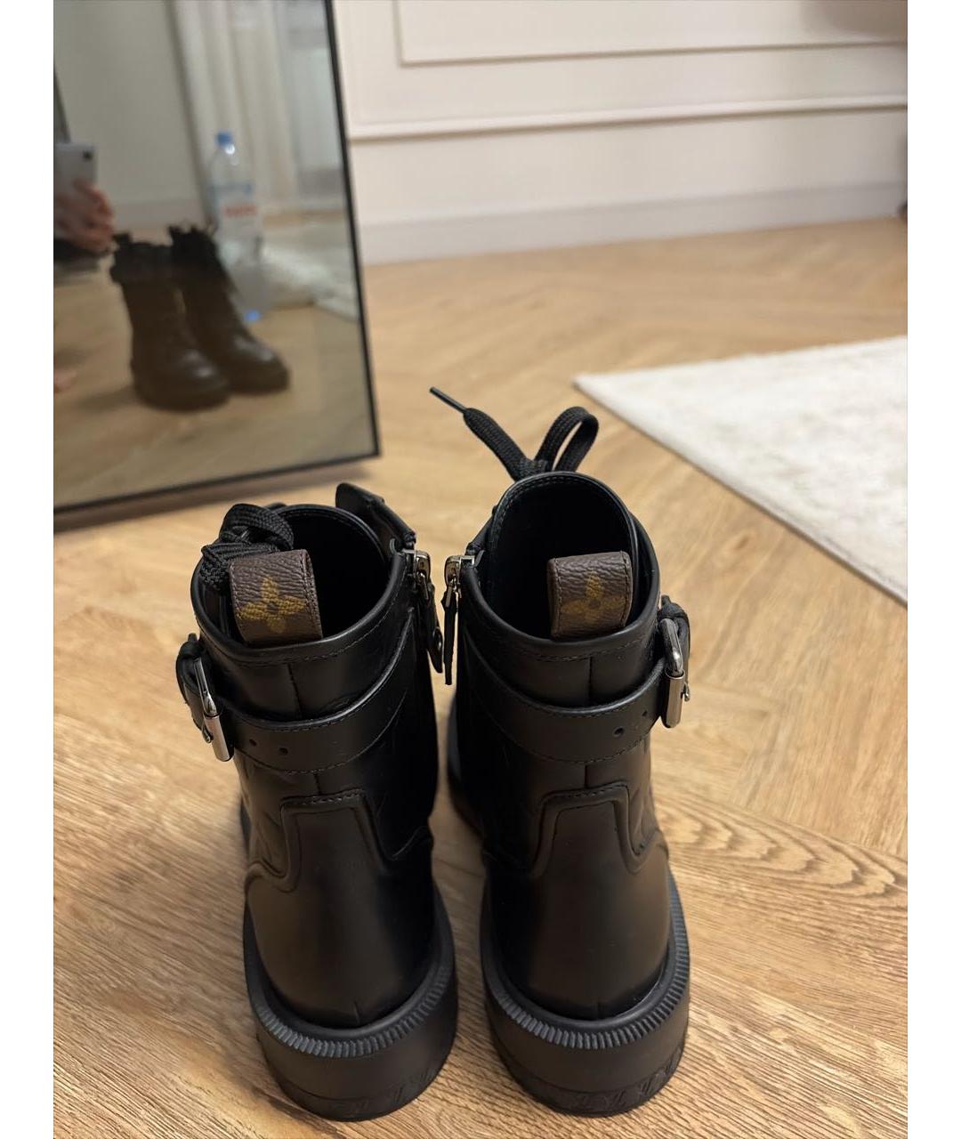 LOUIS VUITTON Черные кожаные ботинки, фото 4