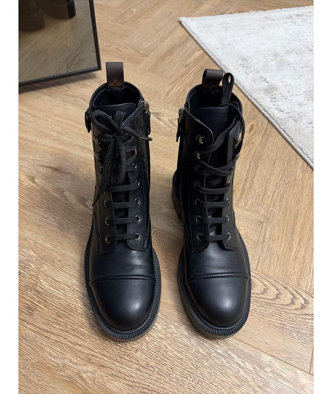 LOUIS VUITTON Черные кожаные ботинки, фото 2
