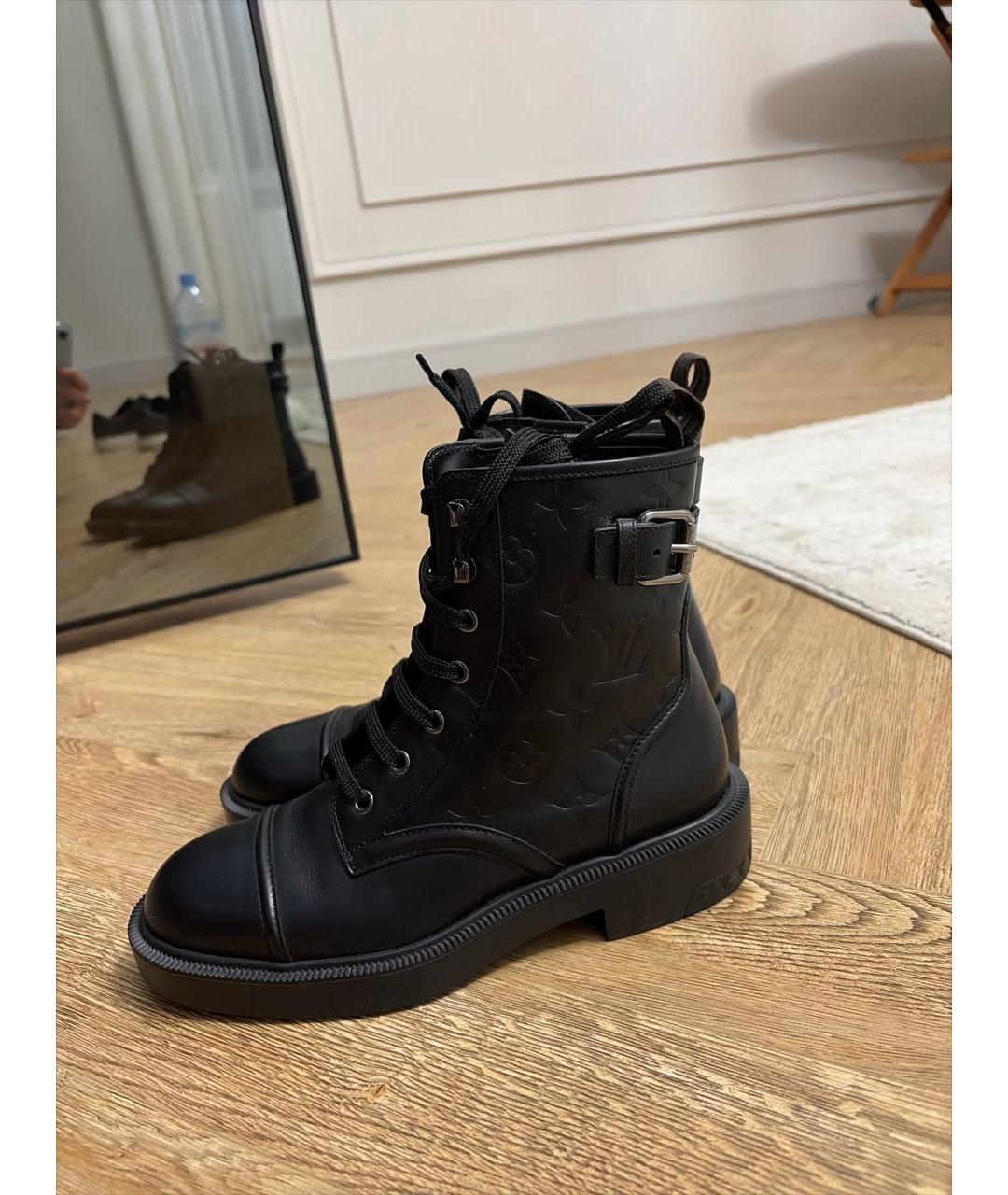 LOUIS VUITTON Черные кожаные ботинки, фото 5