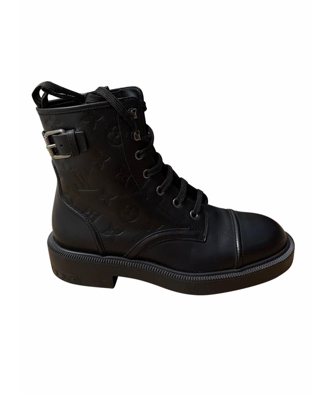 LOUIS VUITTON Черные кожаные ботинки, фото 1
