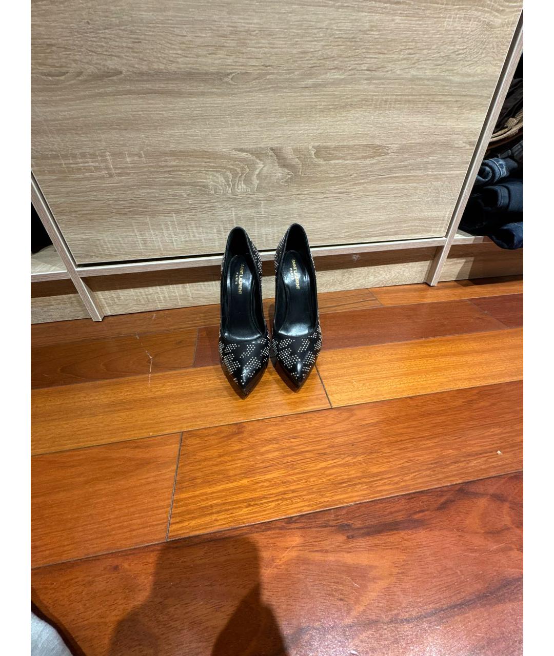 SAINT LAURENT Черные кожаные туфли, фото 2