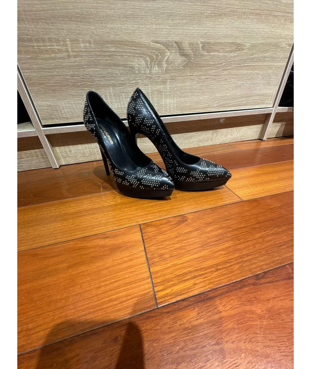 SAINT LAURENT Черные кожаные туфли, фото 8