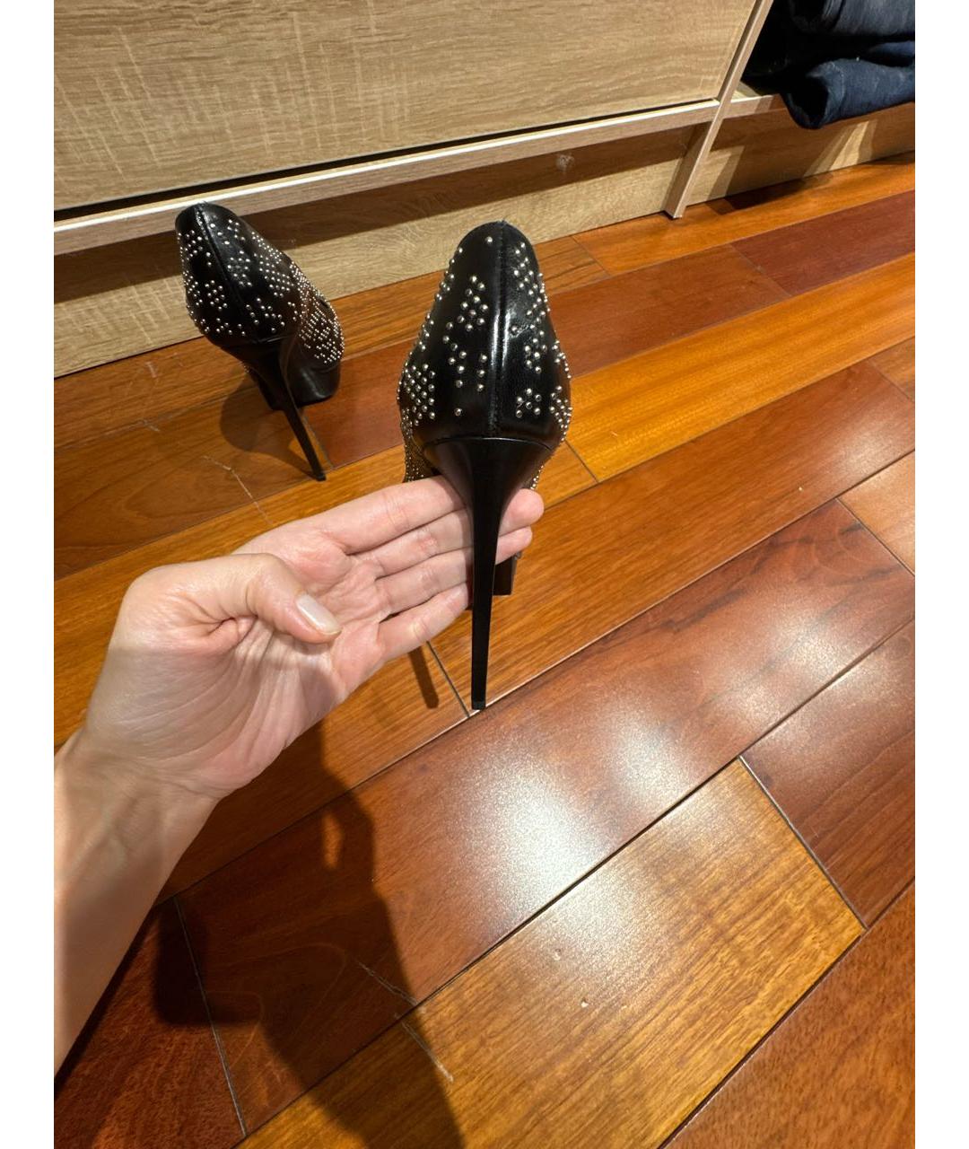 SAINT LAURENT Черные кожаные туфли, фото 5