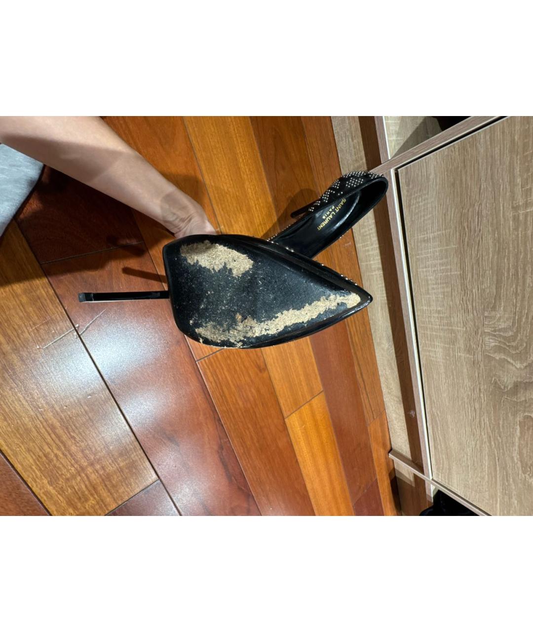 SAINT LAURENT Черные кожаные туфли, фото 7