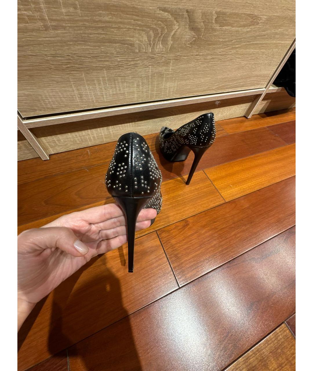 SAINT LAURENT Черные кожаные туфли, фото 4