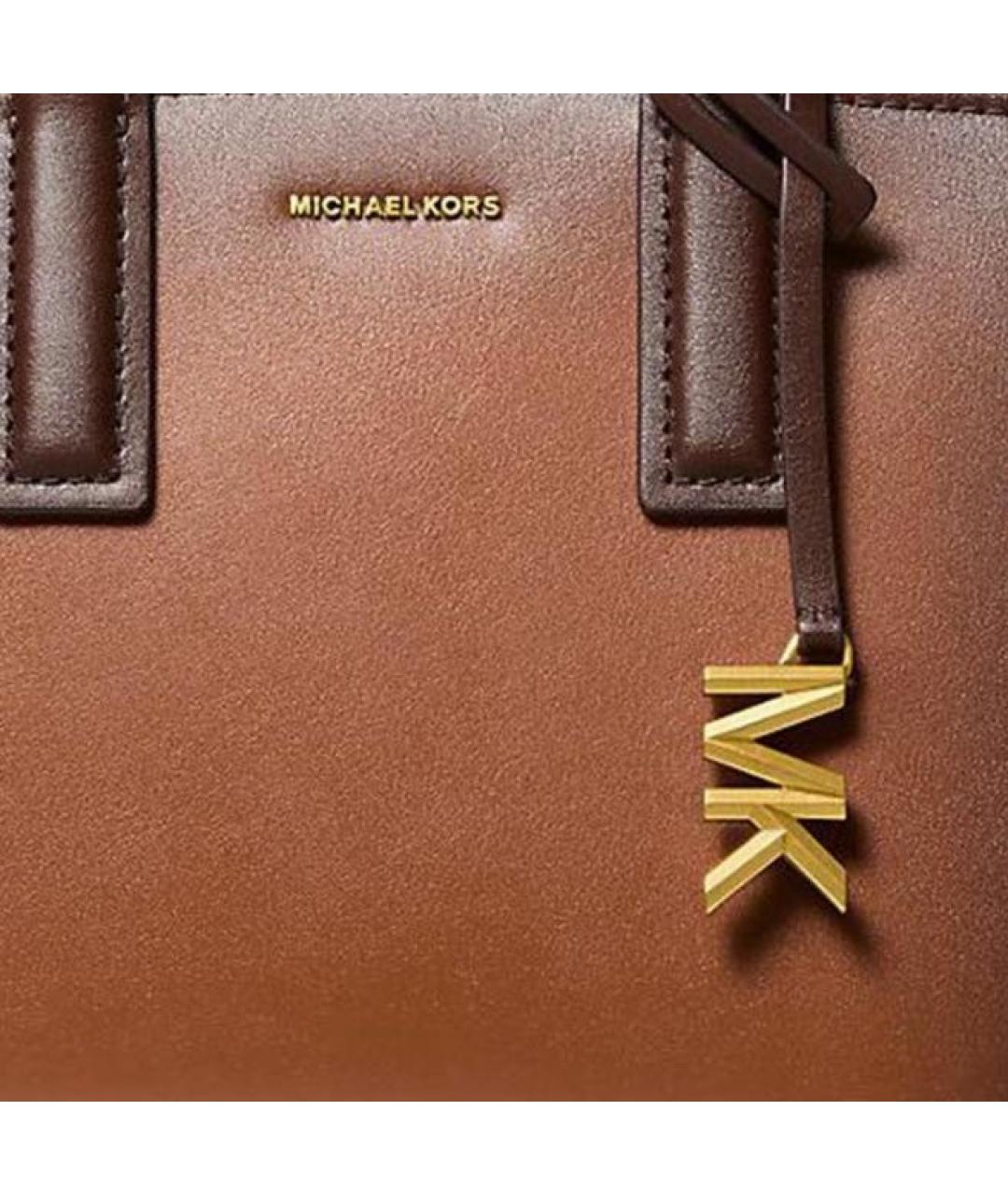 MICHAEL KORS Коричневая кожаная сумка с короткими ручками, фото 4