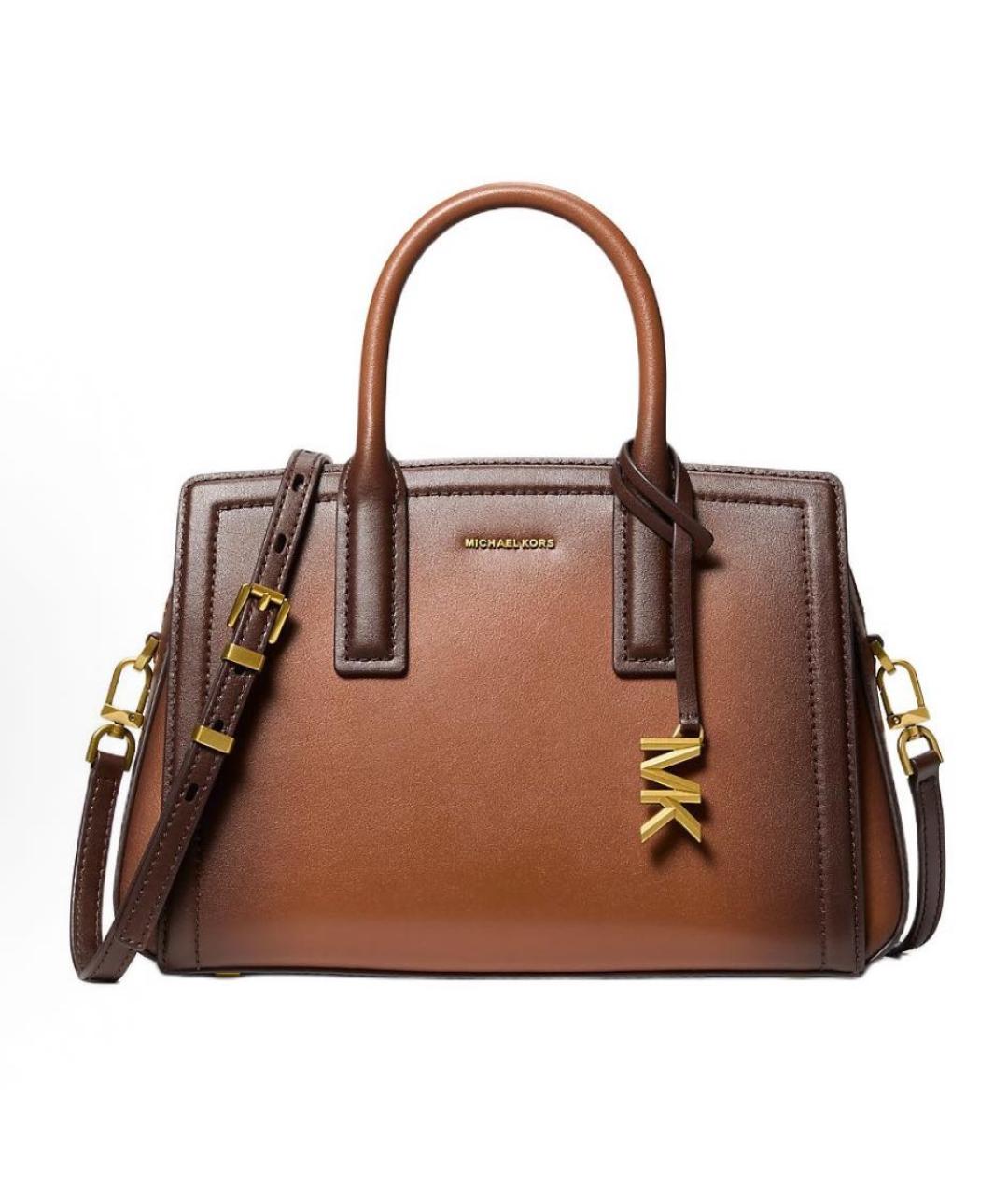 MICHAEL KORS Коричневая кожаная сумка с короткими ручками, фото 7