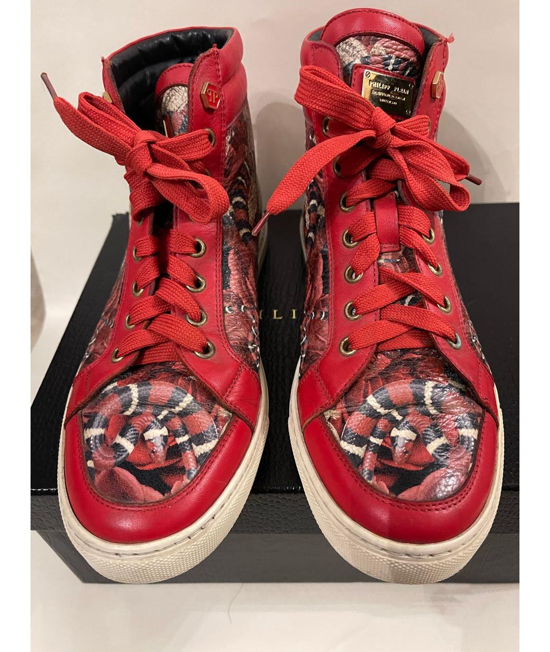 PHILIPP PLEIN Красные кеды, фото 3