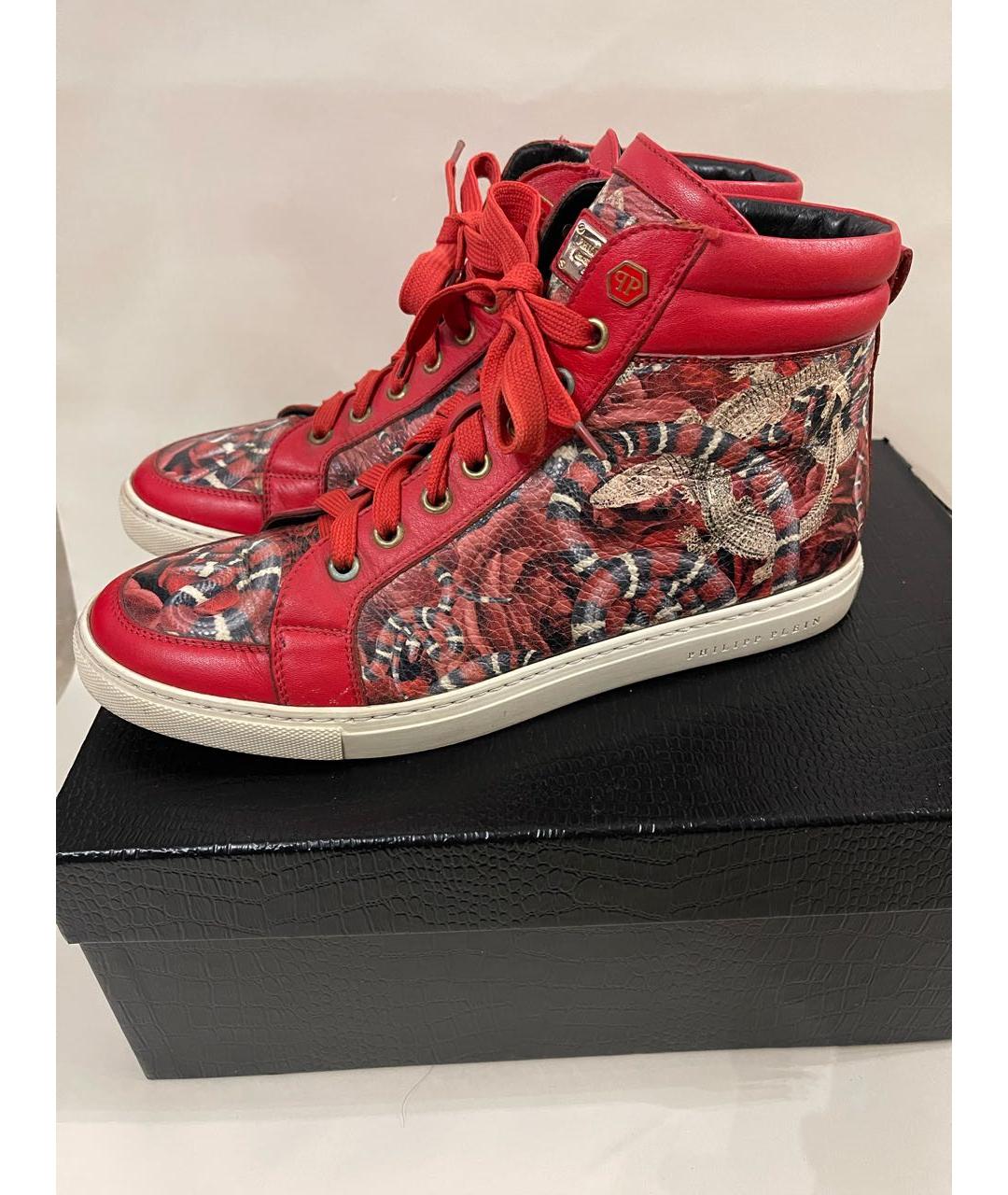 PHILIPP PLEIN Красные кеды, фото 2