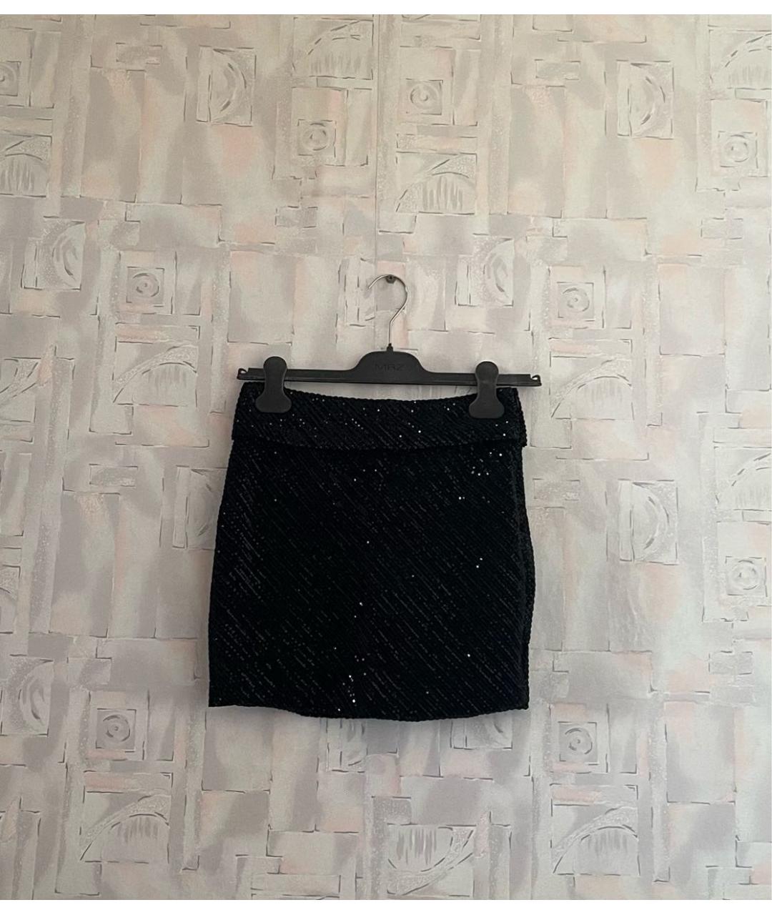 IRO Черная полиэстеровая юбка мини, фото 4