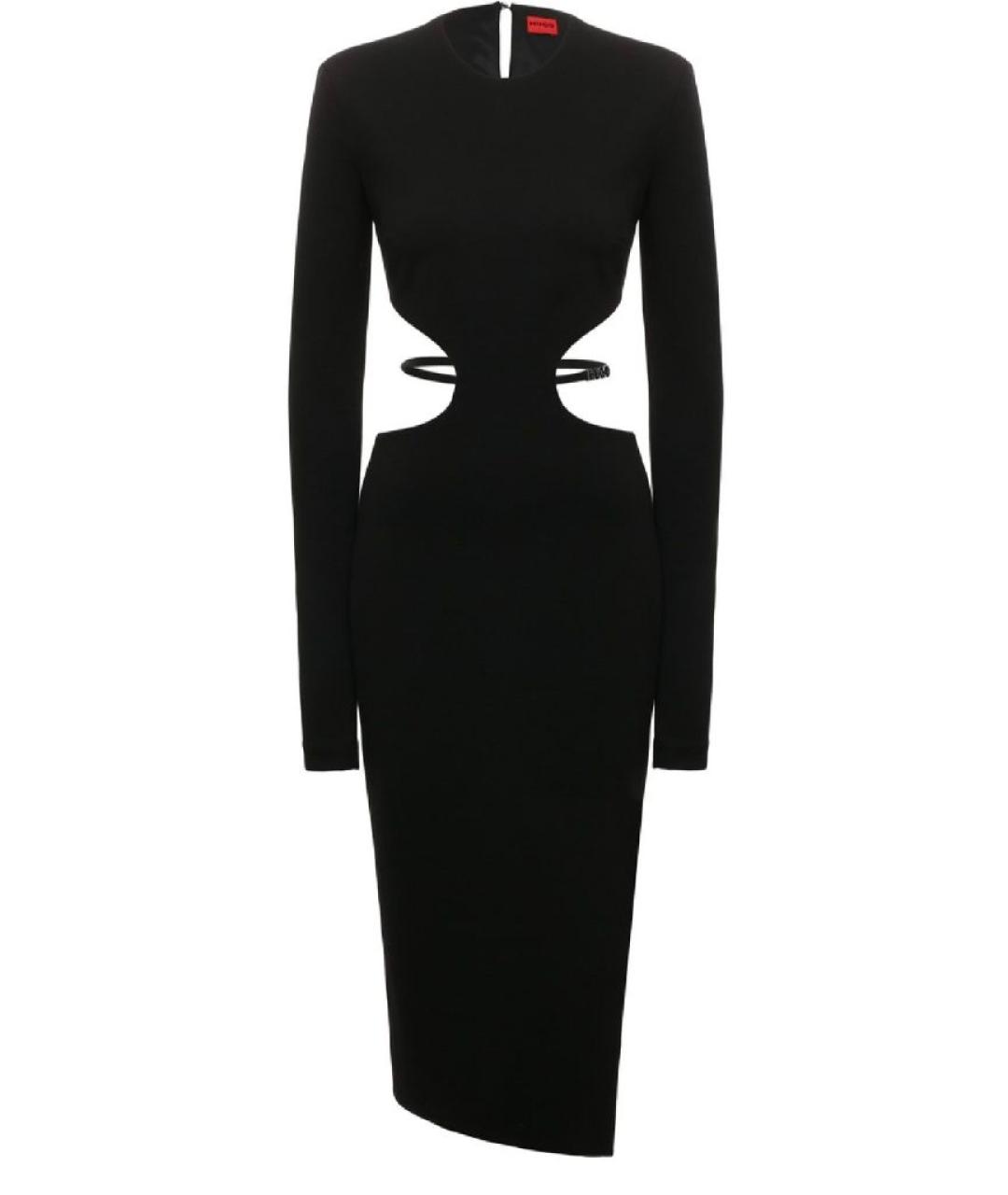 HUGO Черное полиэстеровое коктейльное платье, фото 1