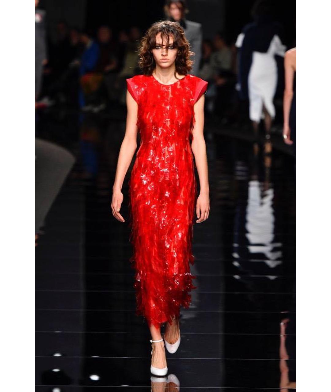 SPORTMAX Красное сетчатое вечернее платье, фото 8