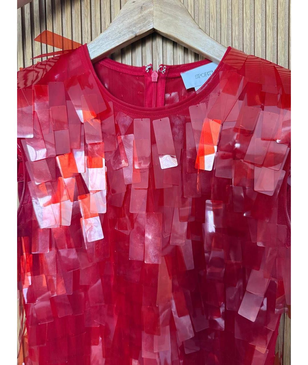 SPORTMAX Красное сетчатое вечернее платье, фото 3