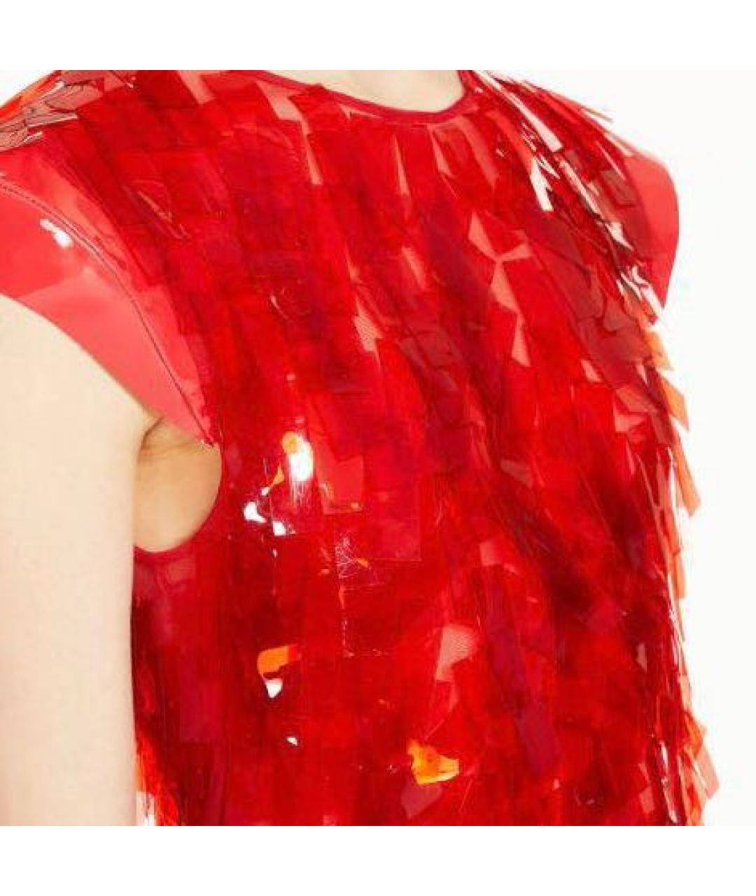 SPORTMAX Красное сетчатое вечернее платье, фото 4