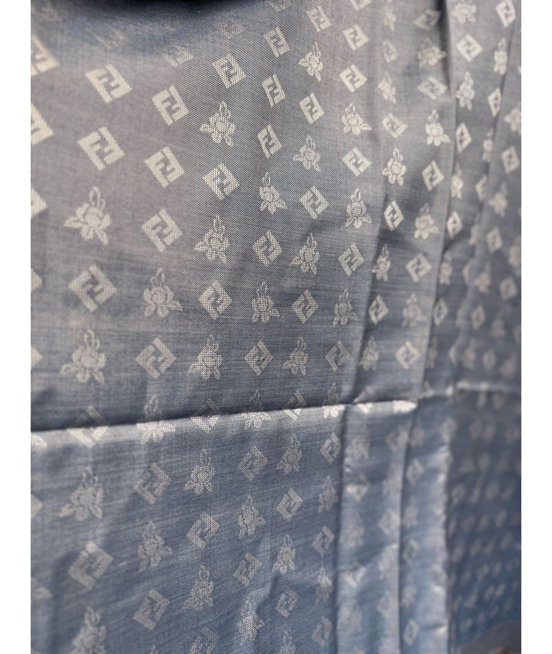 FENDI Голубой шерстяной платок, фото 7