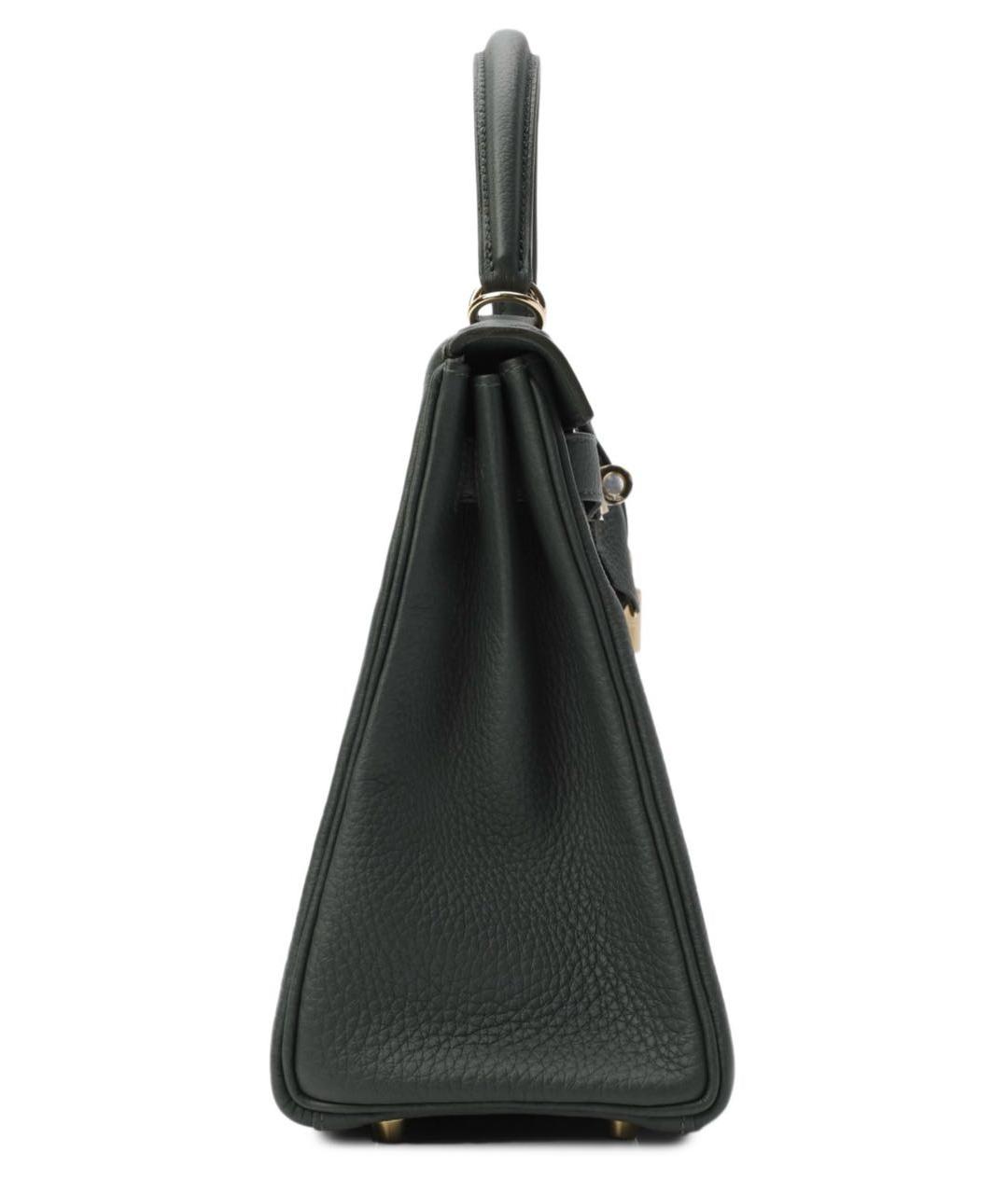 HERMES Серая кожаная сумка с короткими ручками, фото 4