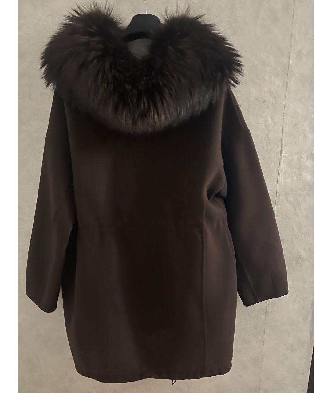 ERMANNO SCERVINO Коричневое шерстяное пальто, фото 4