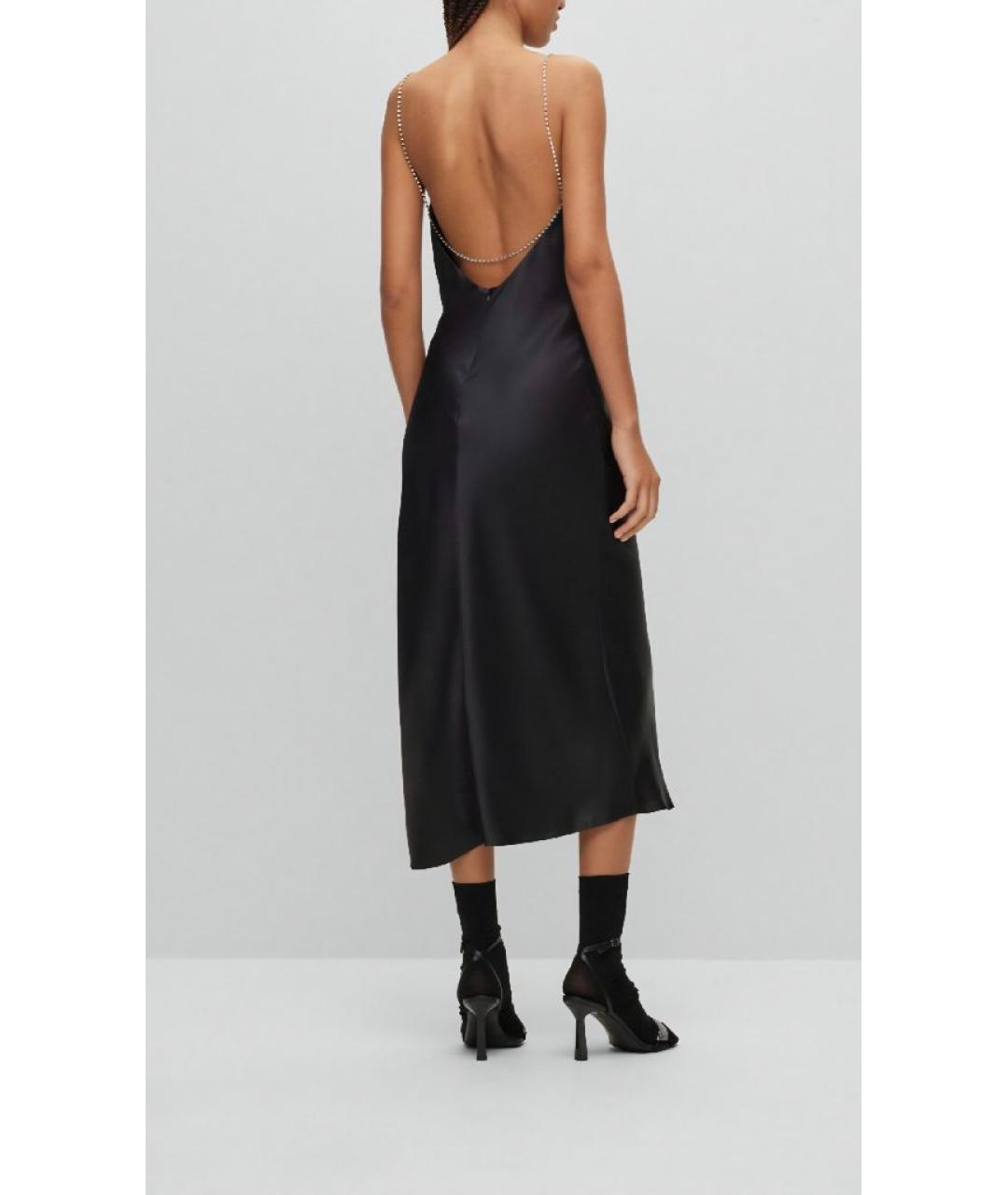 HUGO Черное полиэстеровое коктейльное платье, фото 2