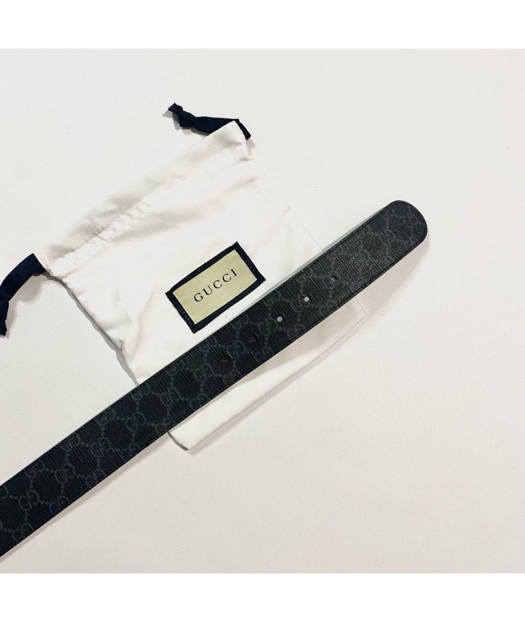 GUCCI Черный кожаный ремень, фото 3