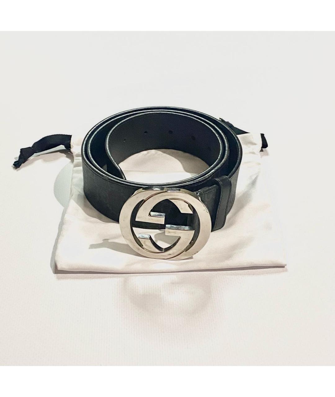 GUCCI Черный кожаный ремень, фото 5