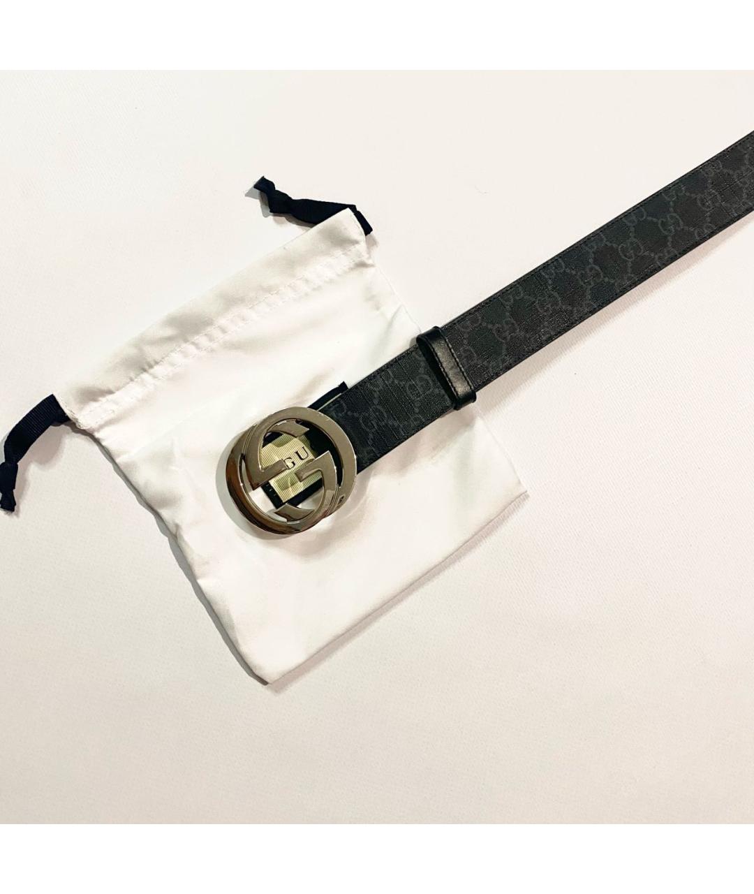 GUCCI Черный кожаный ремень, фото 2
