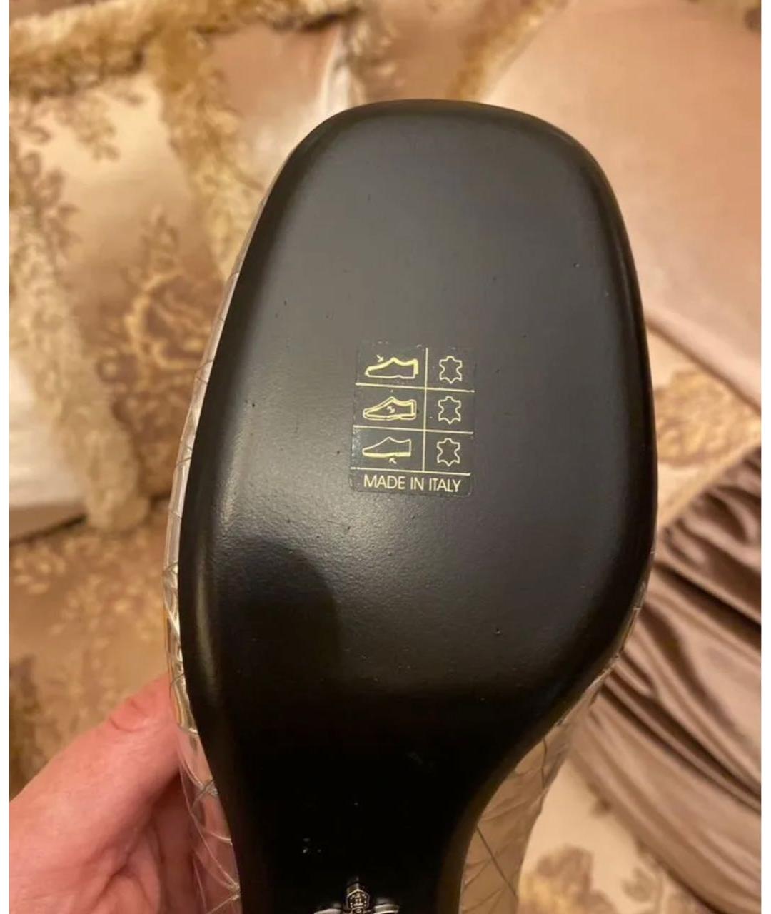 PRADA Серебряные кожаные туфли, фото 5