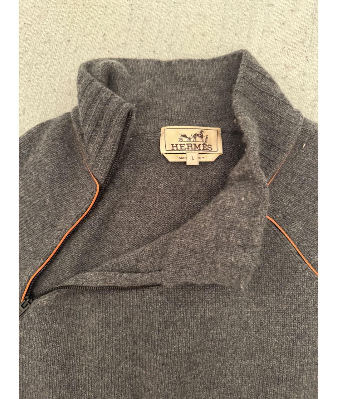 HERMES Серый кашемировый джемпер / свитер, фото 4