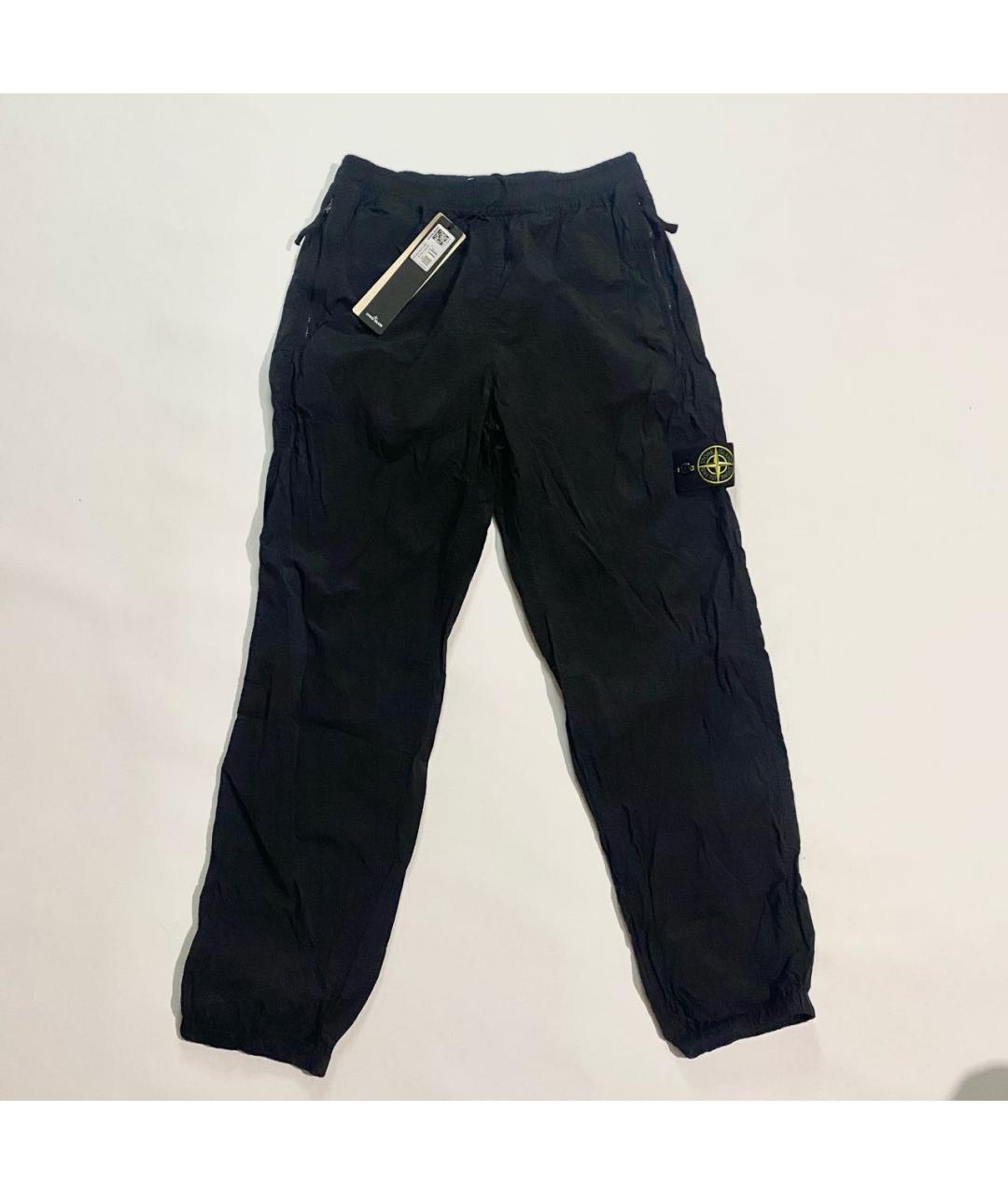 STONE ISLAND Черные хлопковые повседневные брюки, фото 5