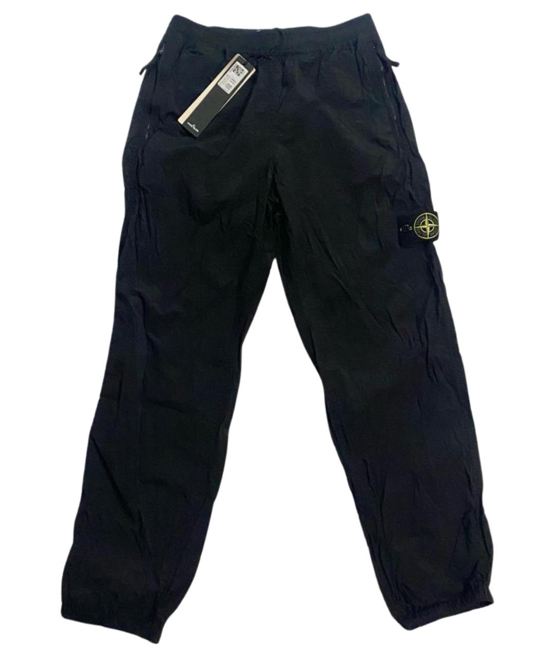 STONE ISLAND Черные хлопковые повседневные брюки, фото 1