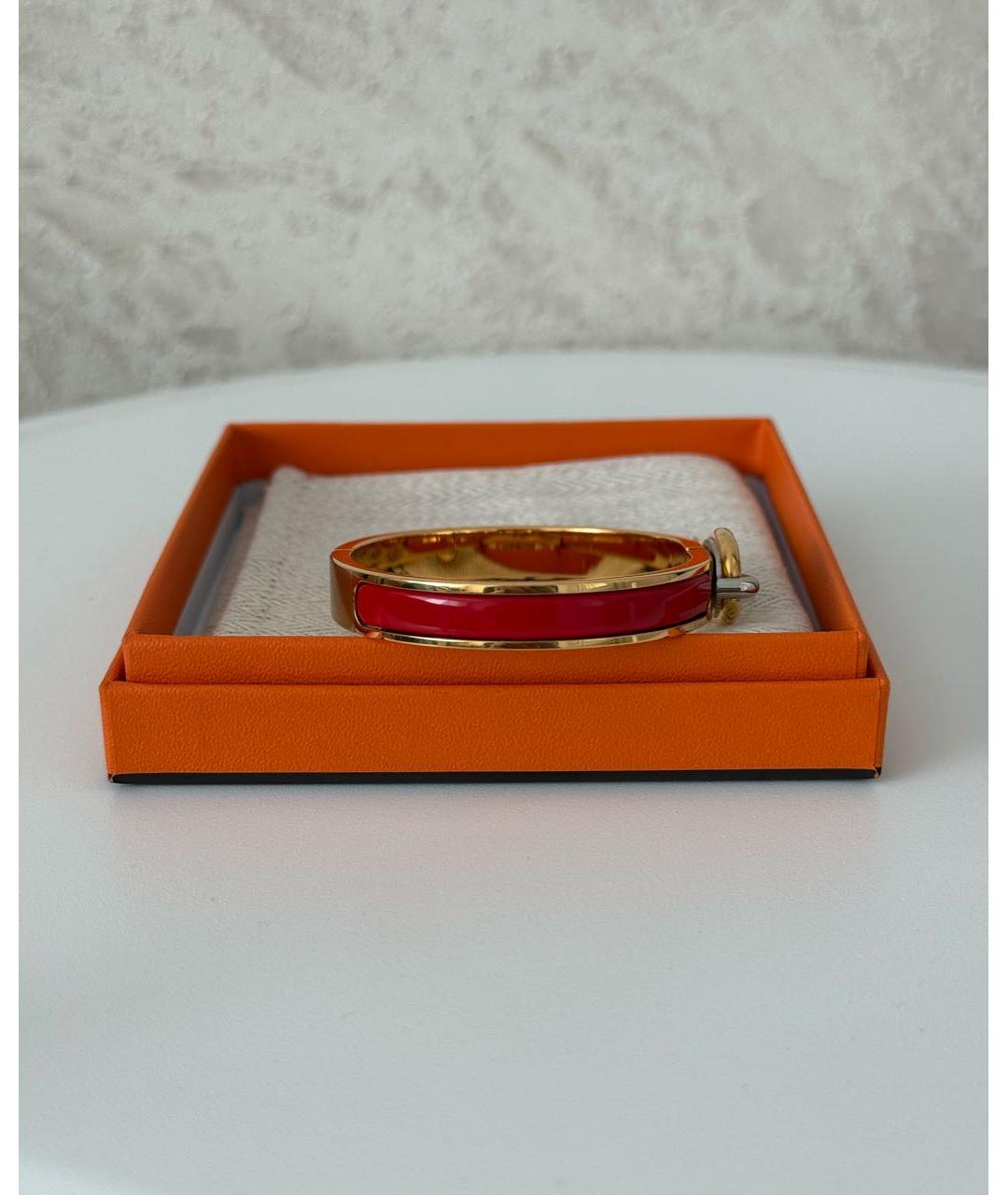 HERMES Красный металлический браслет, фото 3