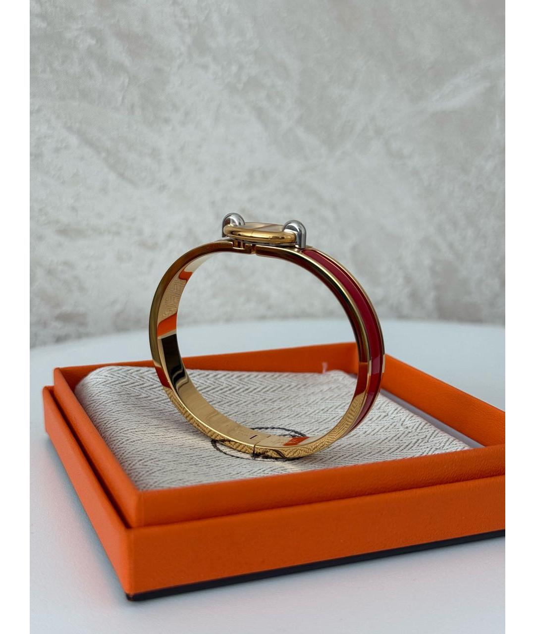 HERMES Красный металлический браслет, фото 7