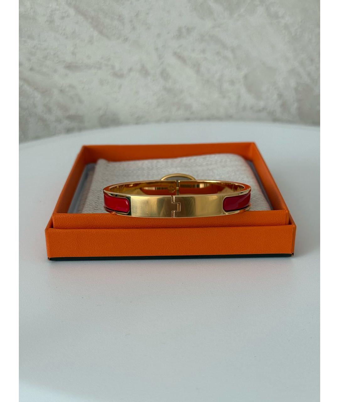 HERMES Красный металлический браслет, фото 4
