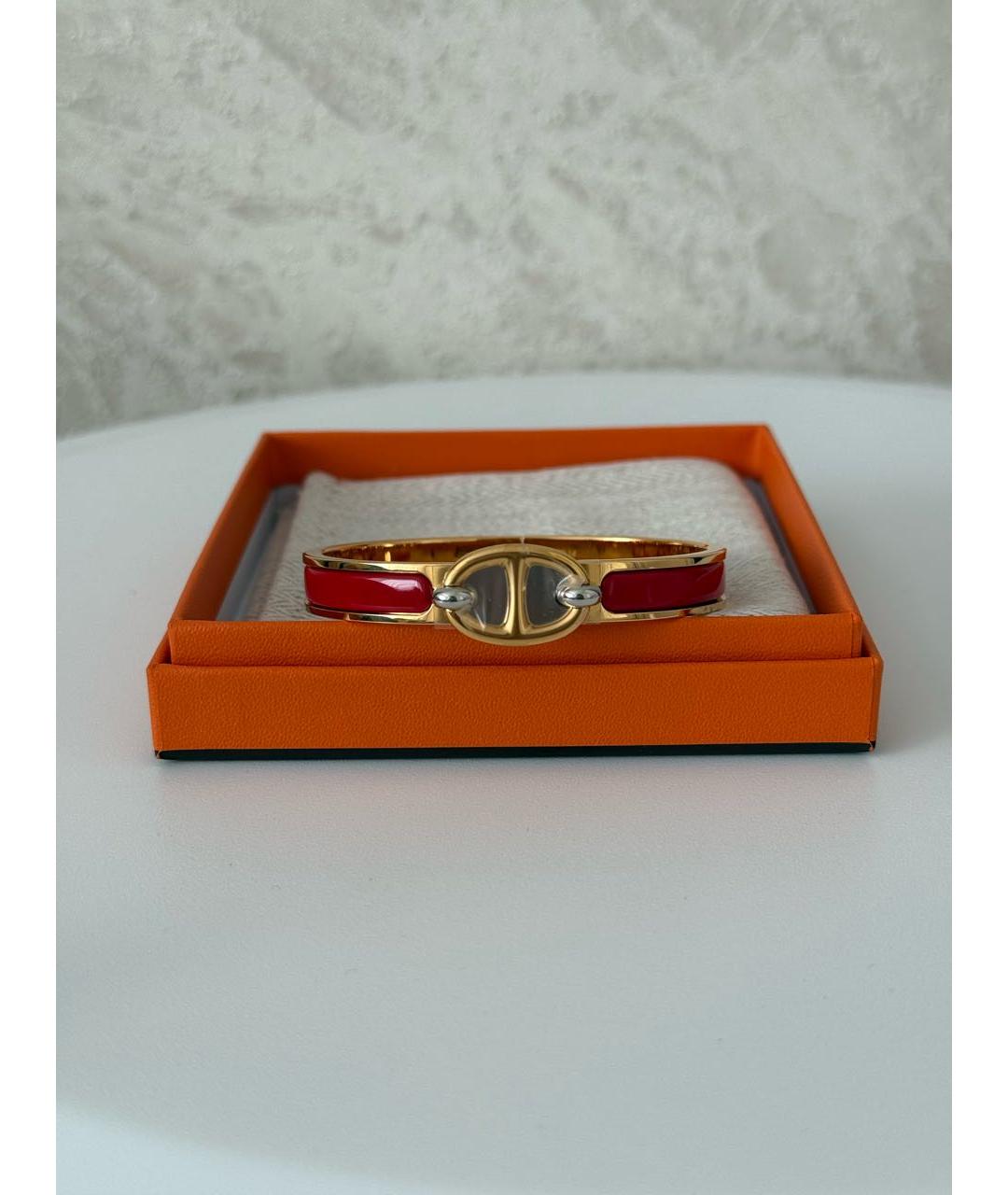 HERMES Красный металлический браслет, фото 2