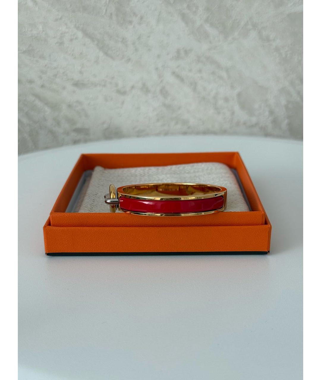 HERMES Красный металлический браслет, фото 5