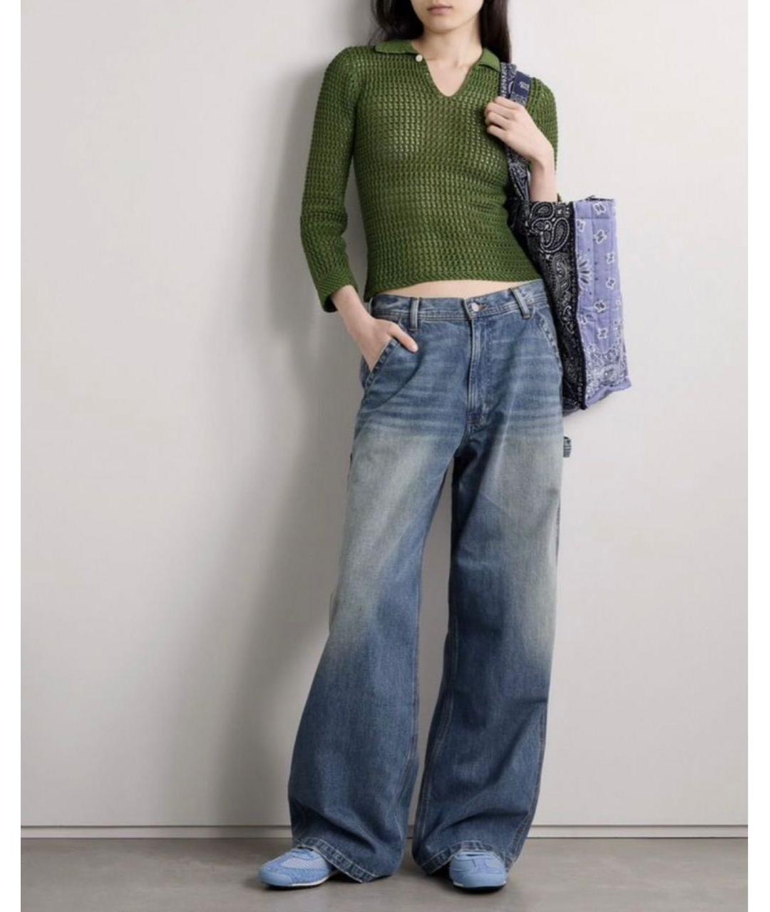 R13 Голубые хлопковые джинсы клеш, фото 2