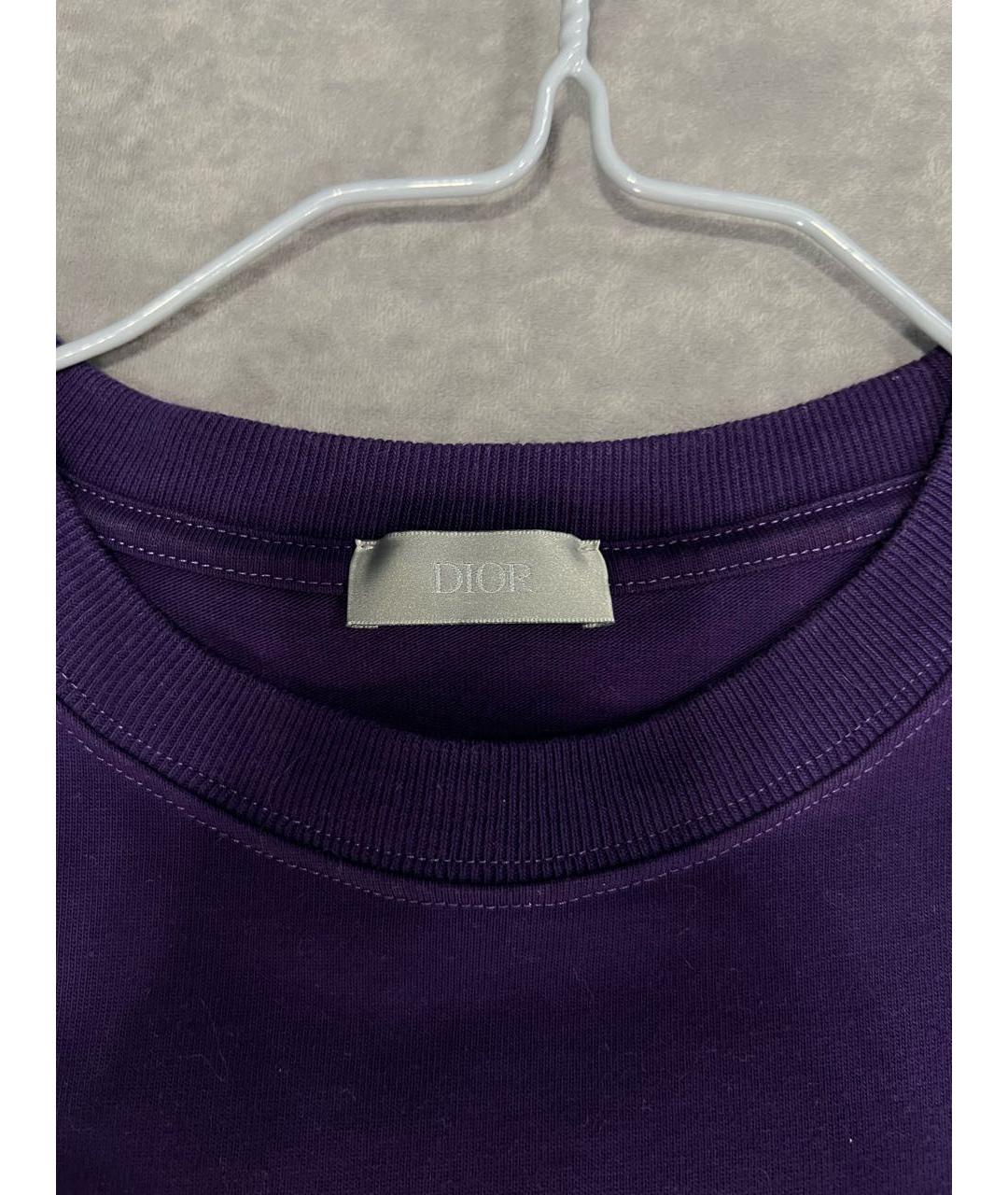 CHRISTIAN DIOR Фиолетовая хлопковая футболка, фото 3