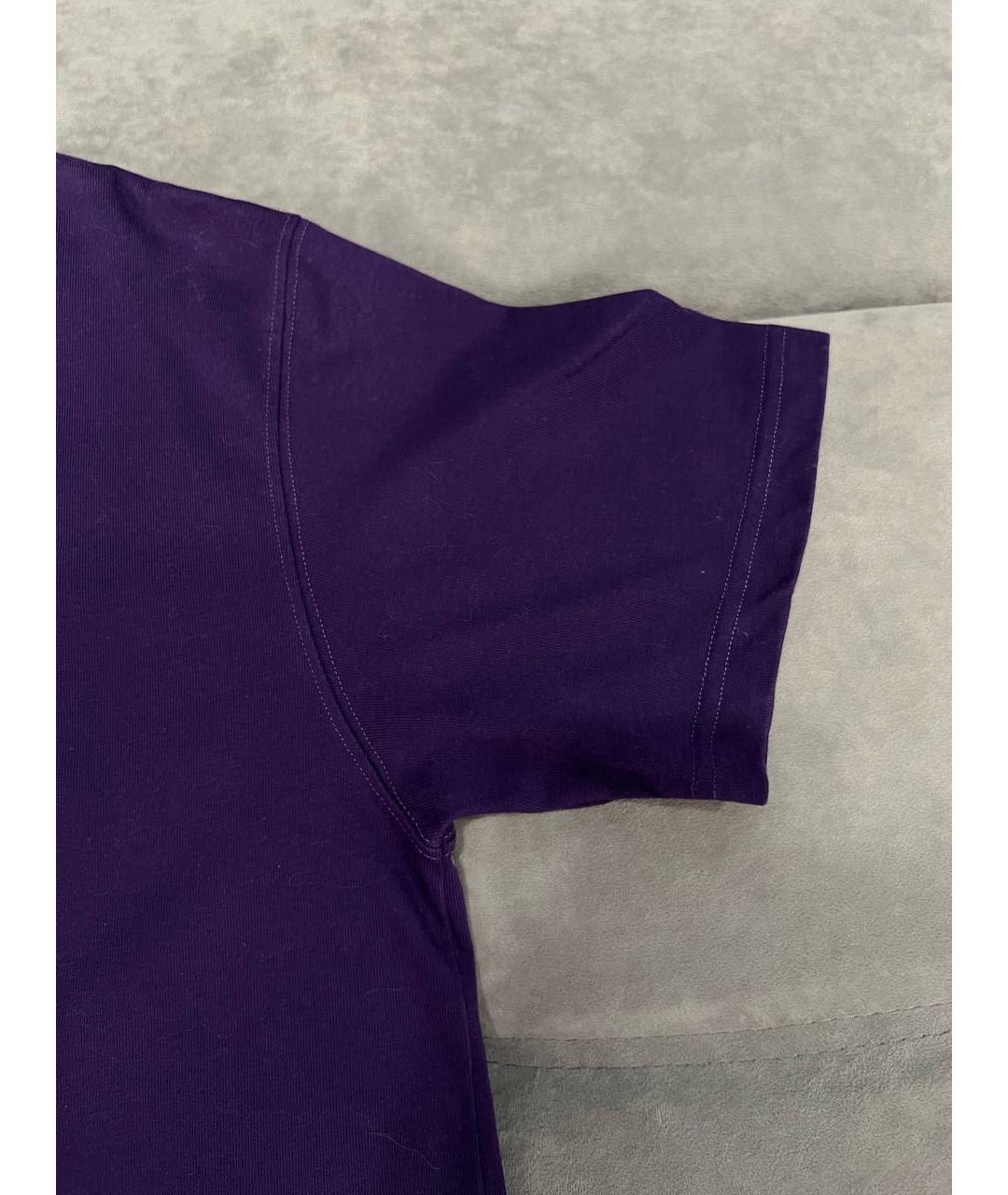CHRISTIAN DIOR Фиолетовая хлопковая футболка, фото 5